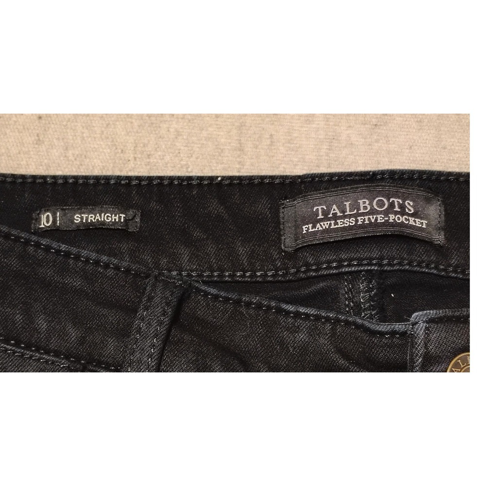 Talbots Flawless Five-Pocket Straight Leg Jeans Black Size 10 Womens Pants - Picture 4 of 8